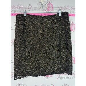 J Jess skirt Lacie floral Lace Overlay Mini Skirt in Black and Gold